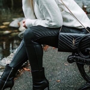 SPANX Black Moto Leggings